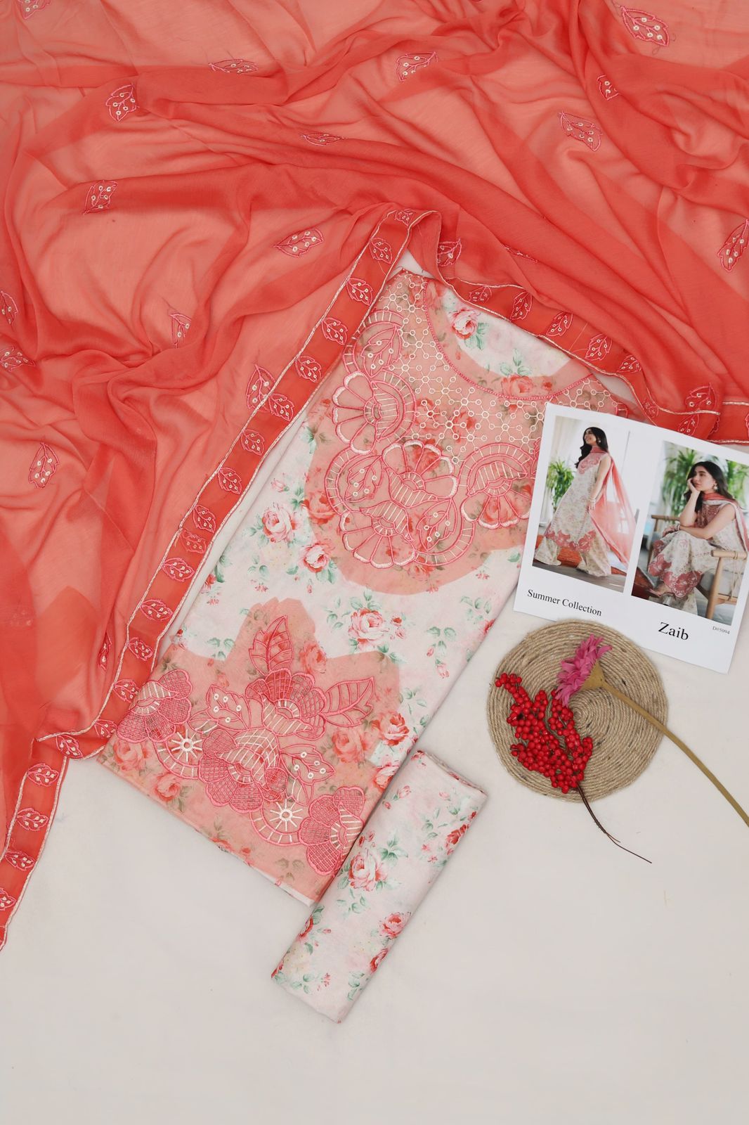 Zaib Embroidered 3 Piece Lawn Suit – Summer Collection 2026