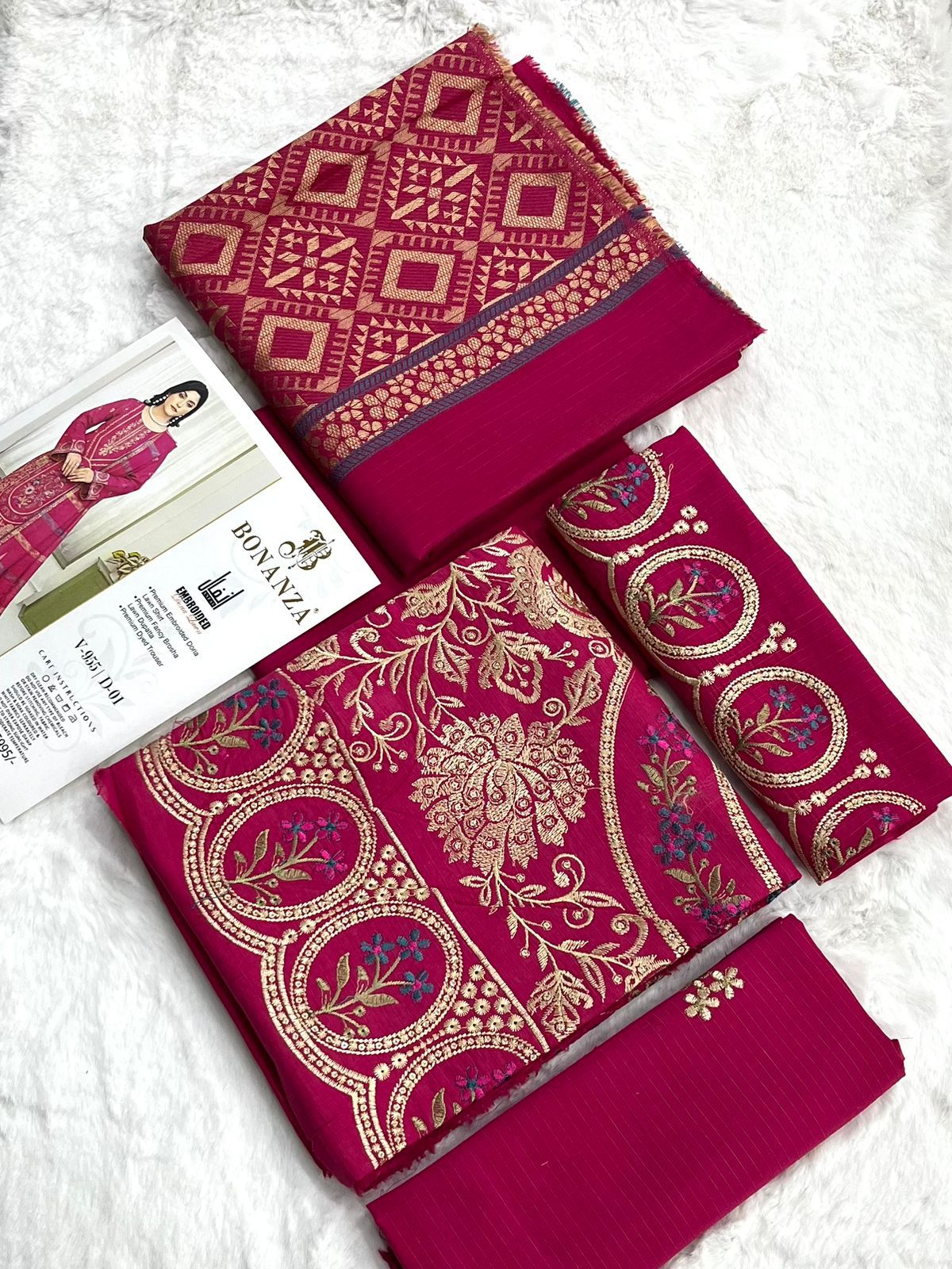 Bonanza Embroidered 3 Piece Pure Lawn Suit – Airjet Bana Dora Collection