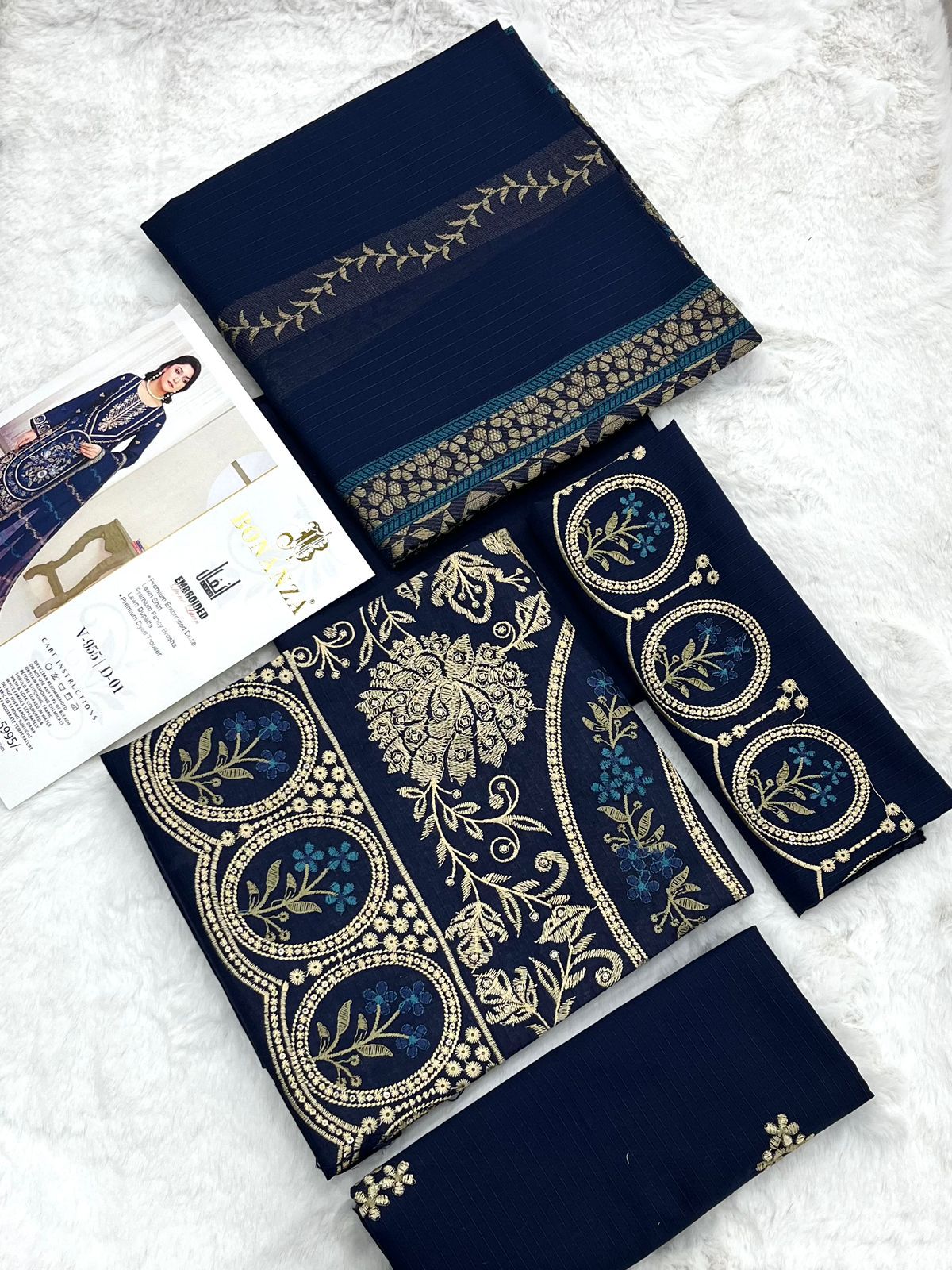 Bonanza Embroidered 3 Piece Pure Lawn Suit – Airjet Bana Dora Collection