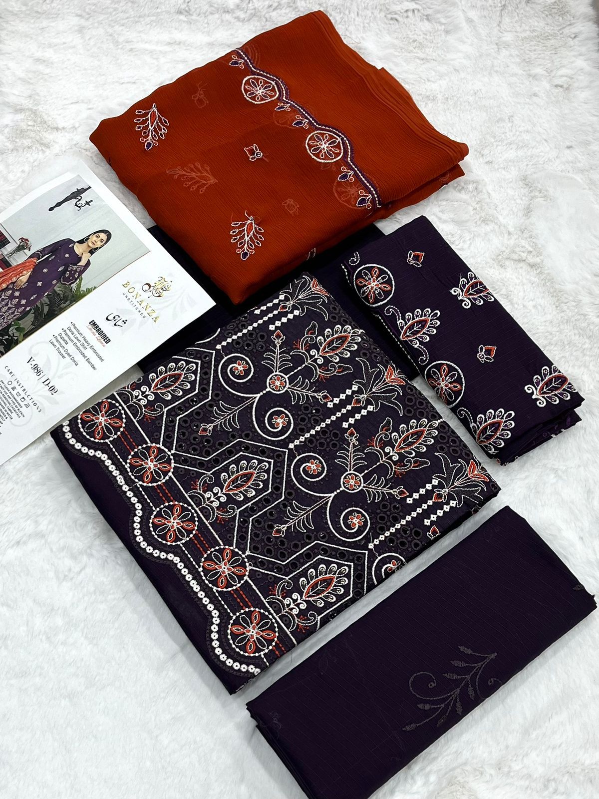 Bonanza Shahi Embroidered 3 Piece Pure Lawn Suit – Summer Collection