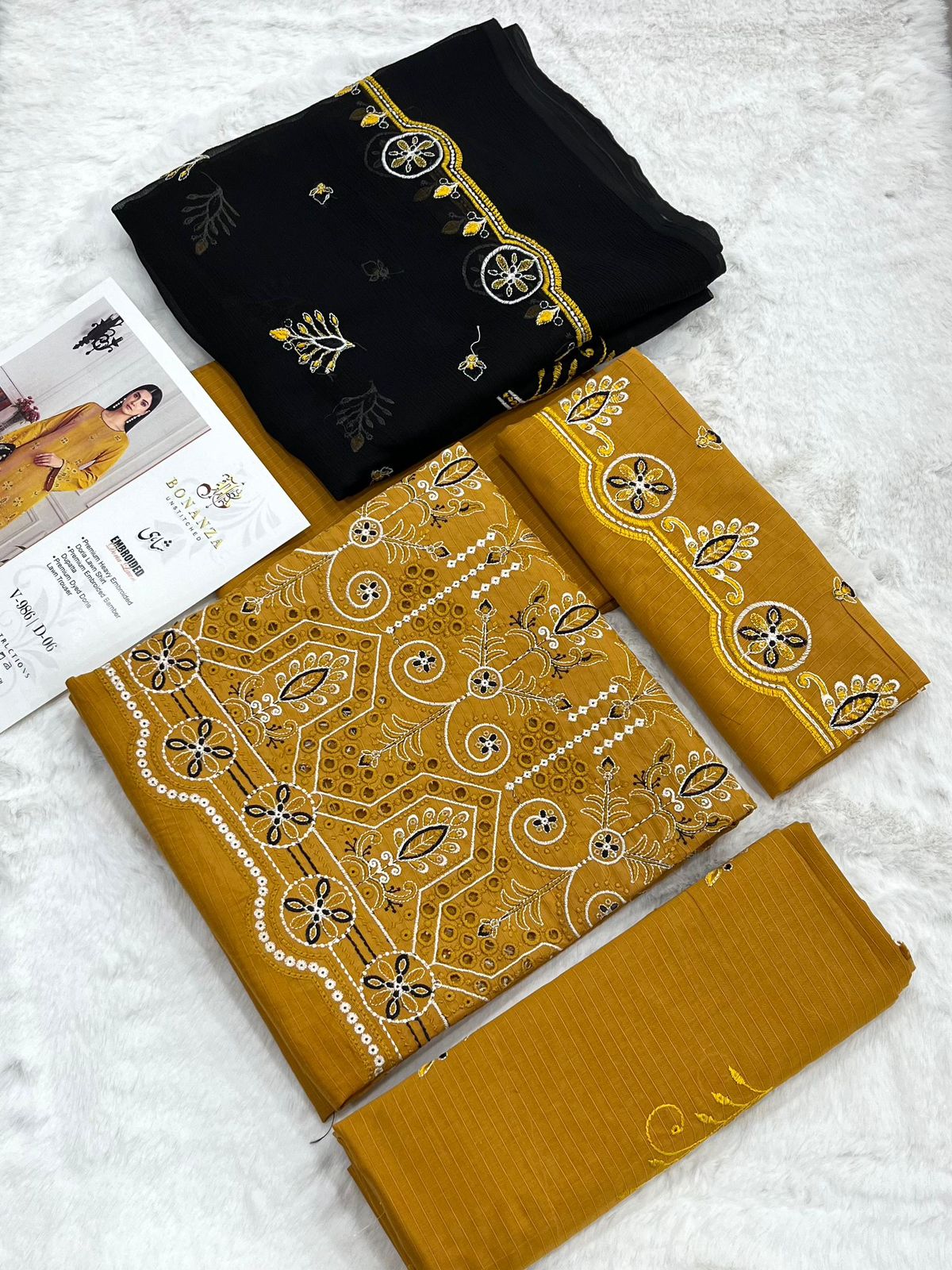 Bonanza Shahi Embroidered 3 Piece Pure Lawn Suit – Summer Collection