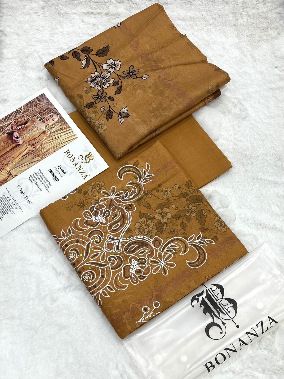 Bonanza Embroidered 3 Piece Pure Lawn Suit – Summer Collection