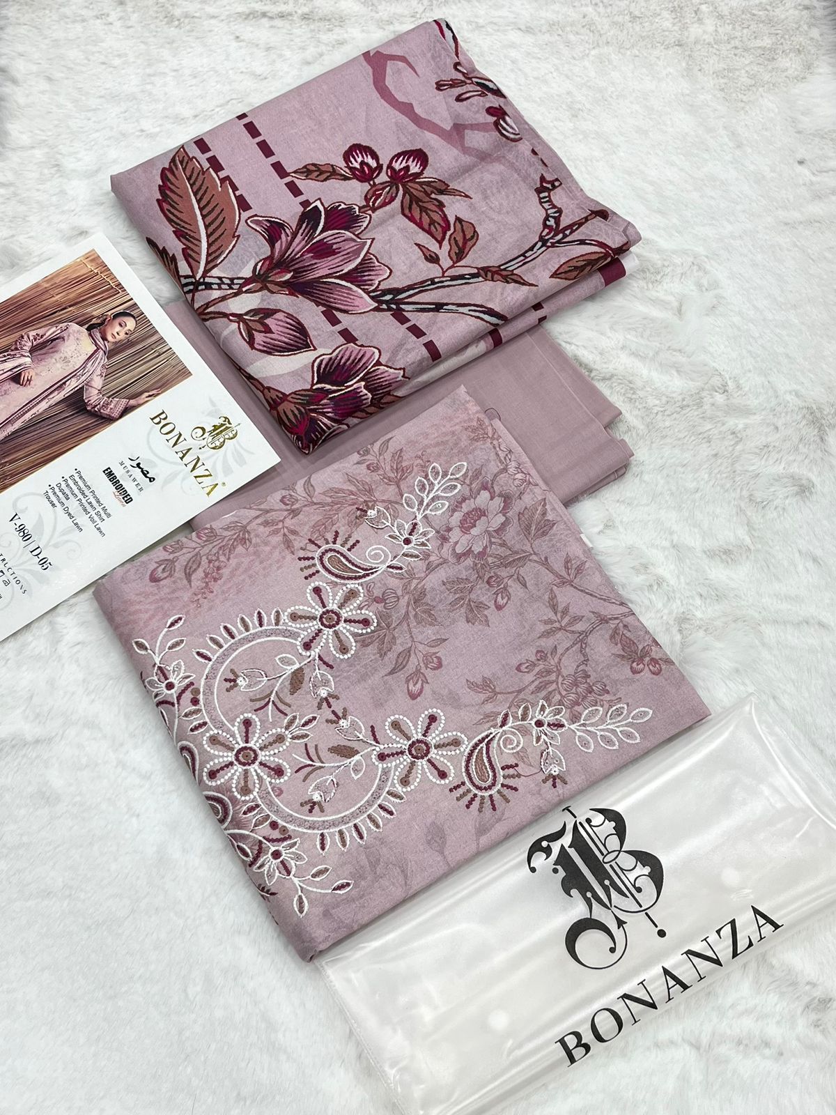 Bonanza Embroidered 3 Piece Pure Lawn Suit – Summer Collection