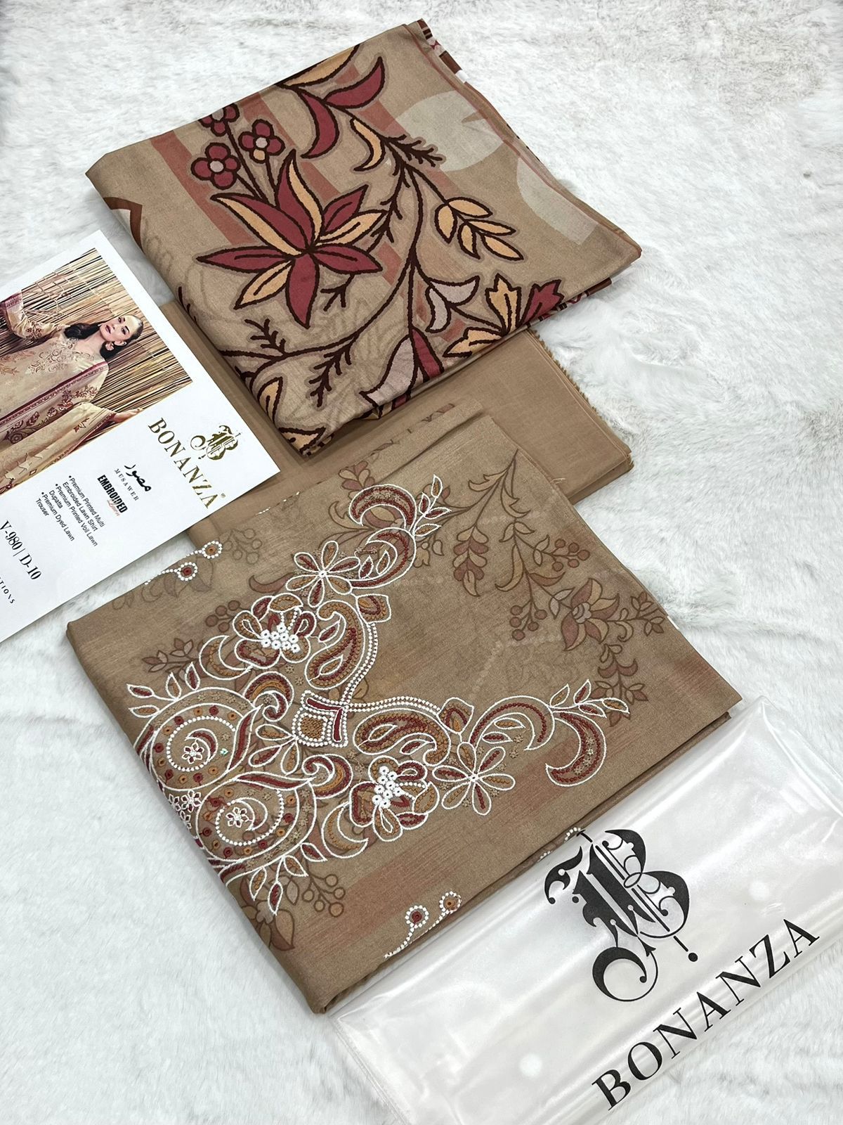 Bonanza Embroidered 3 Piece Pure Lawn Suit – Summer Collection