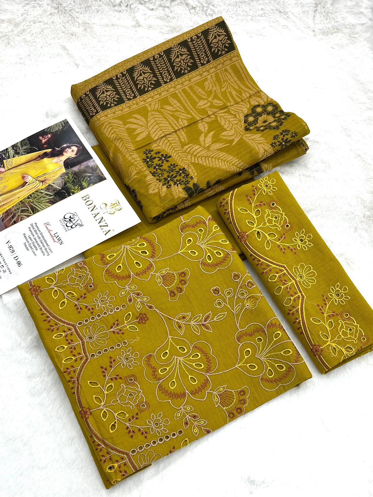 Bonanza Embroidered 3 Piece Pure Lawn Suit – Summer Collection