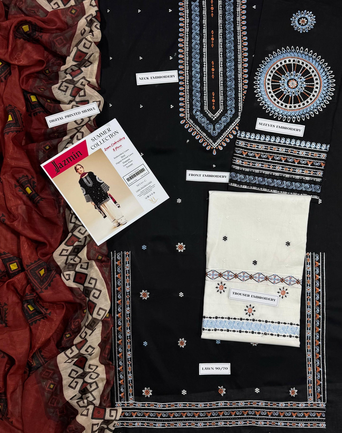 Luxury Lawn 3 Piece Embroidered Summer Collection | Airjet Lawn Suit