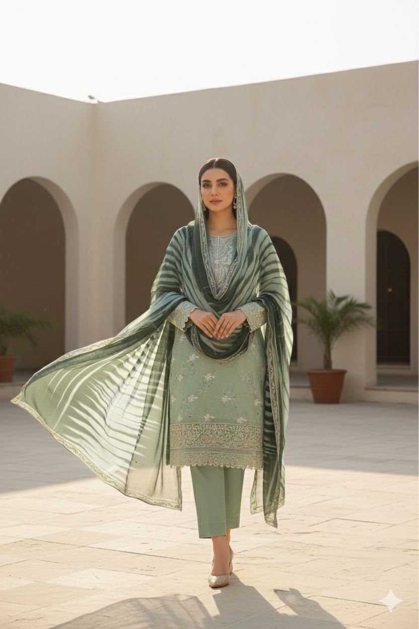 Embroidered 3 Piece Lawn Suit – Summer Collection 2026