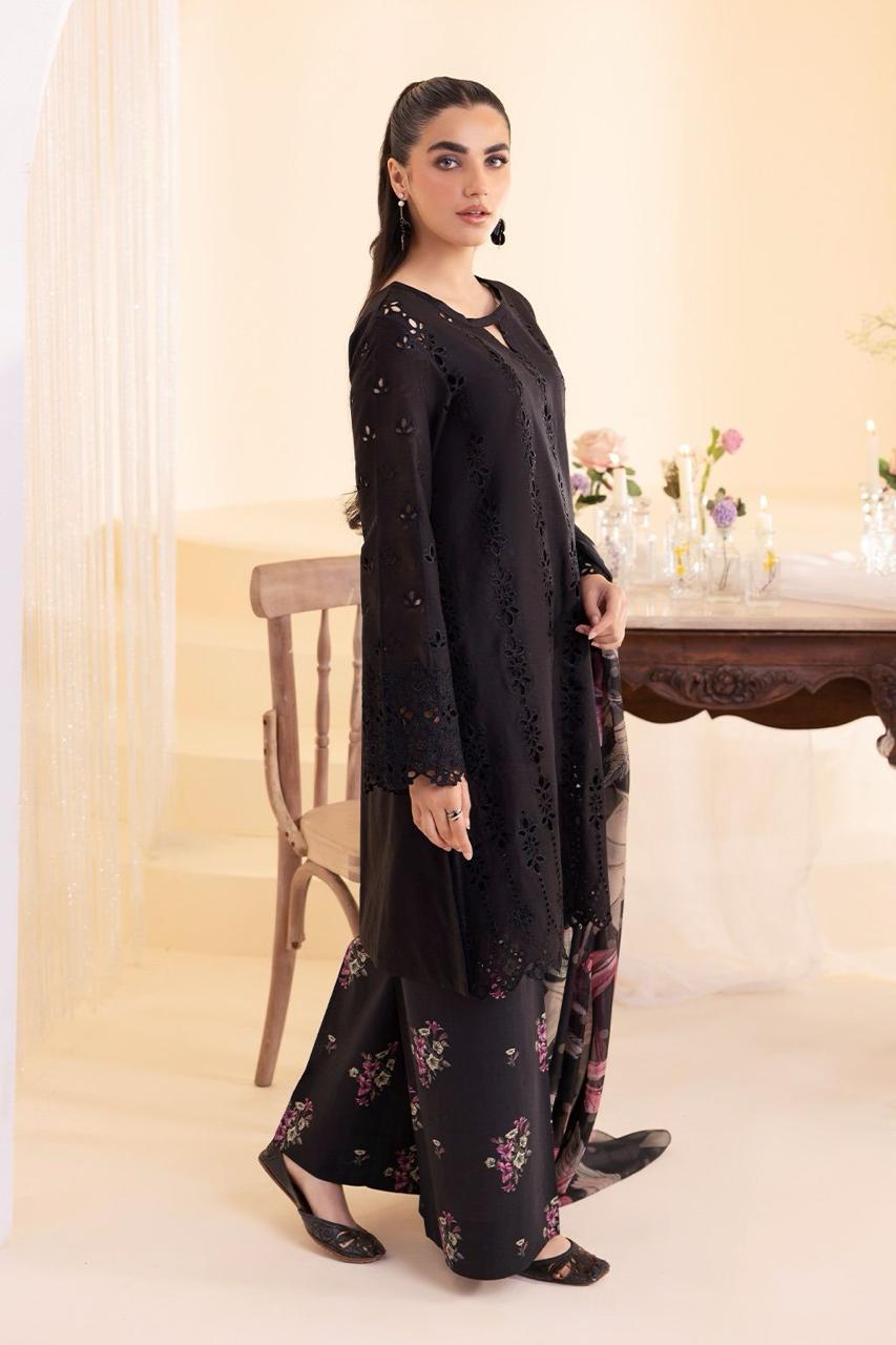 IZNIK Chikan Kari Embroidered 3 Piece Lawn Suit With Silk Dupatta