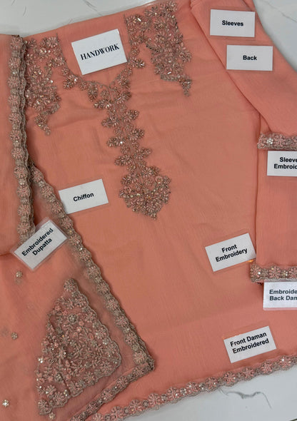 Iznik Embroidered 3 Piece Chiffon Suit – Luxury Formals Collection