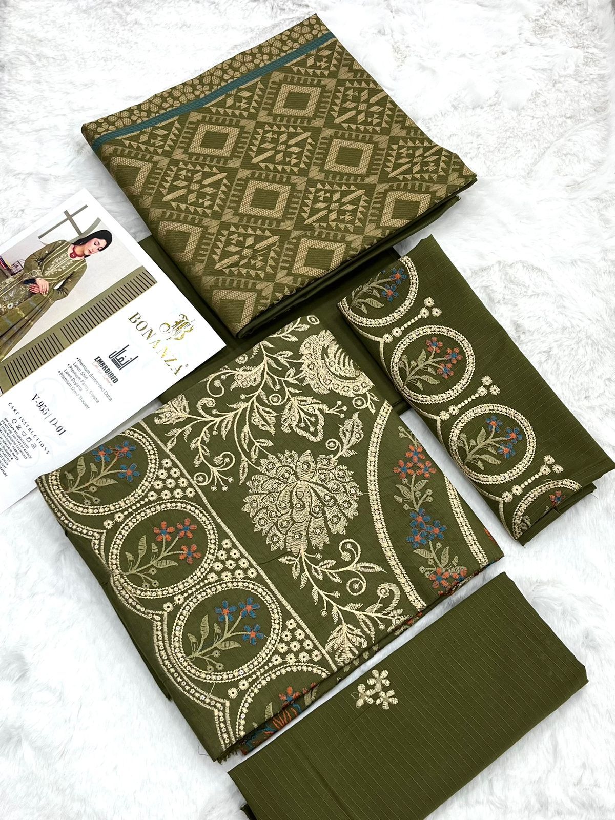 Bonanza Embroidered 3 Piece Pure Lawn Suit – Airjet Bana Dora Collection