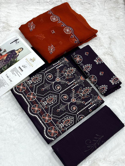 Bonanza Shahi Embroidered 3 Piece Pure Lawn Suit – Summer Collection