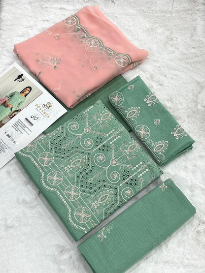 Bonanza Shahi Embroidered 3 Piece Pure Lawn Suit – Summer Collection