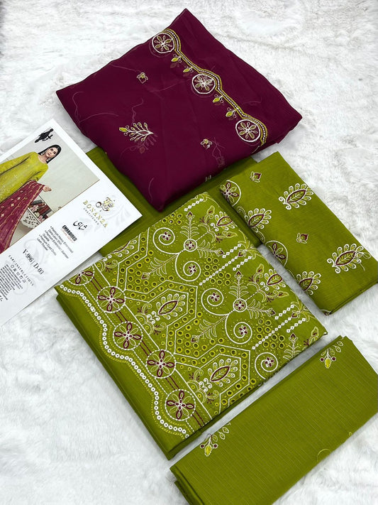 Bonanza Shahi Embroidered 3 Piece Pure Lawn Suit – Summer Collection