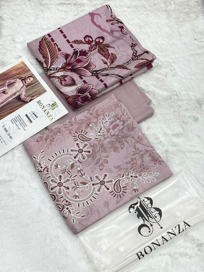 Bonanza Embroidered 3 Piece Pure Lawn Suit – Summer Collection