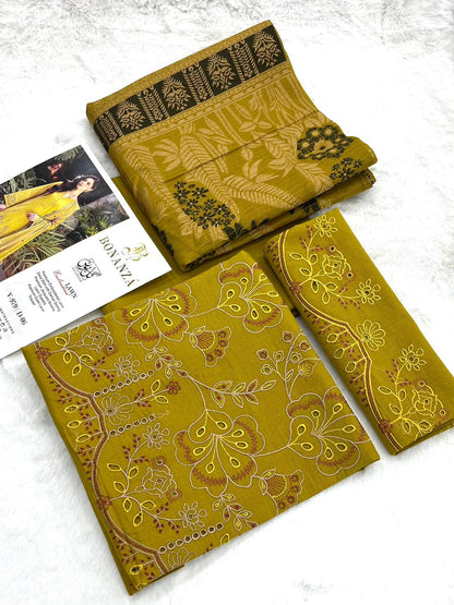 Bonanza Embroidered 3 Piece Pure Lawn Suit – Summer Collection
