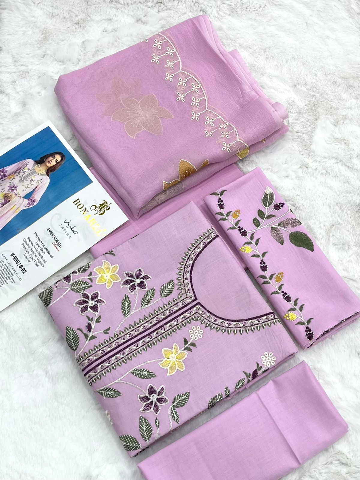Bonanza Satrangi Embroidered 3 Piece Pure Lawn Suit – Summer Collection