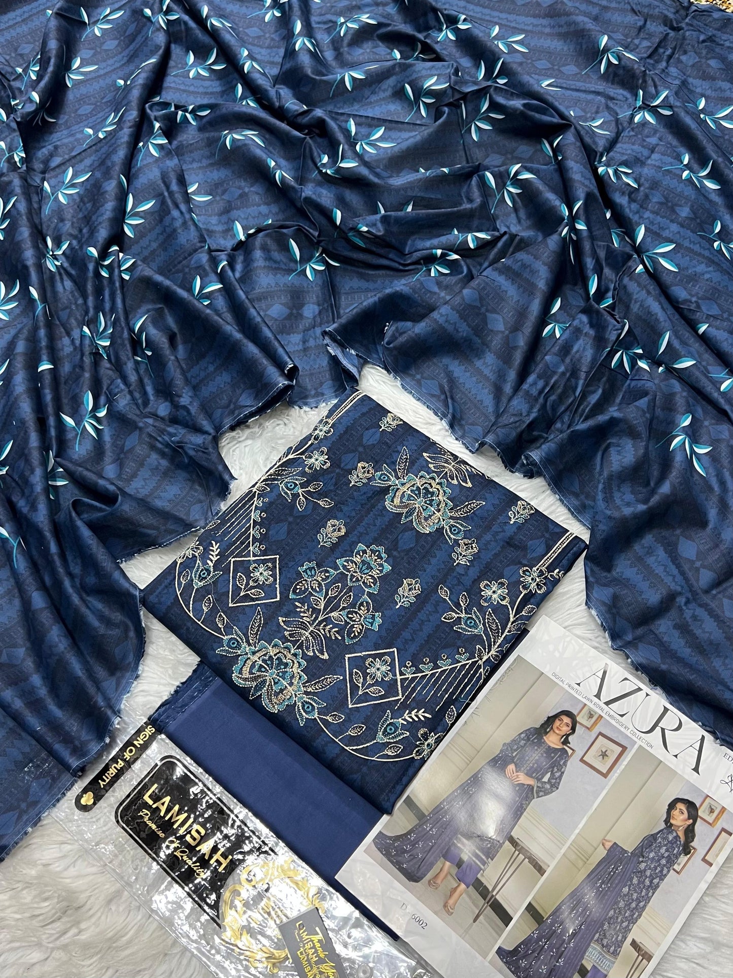 Azura Printed 3 Piece Premium Lawn Suit – Bana Dora Digital Collection