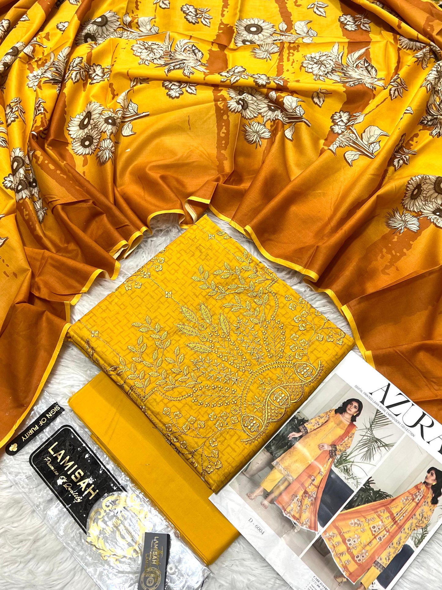 Azura Printed 3 Piece Premium Lawn Suit – Bana Dora Digital Collection