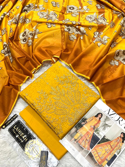 Azura Printed 3 Piece Premium Lawn Suit – Bana Dora Digital Collection