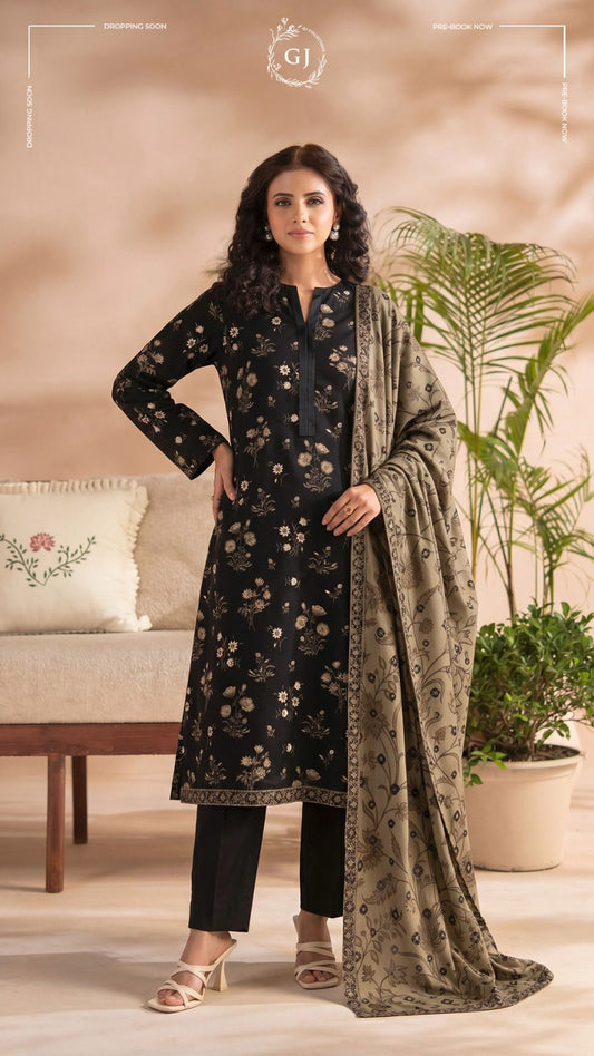 GJ Fashion SHAAM Vol 1 2026 Luxury Lawn 3PC Digital Printed Suit