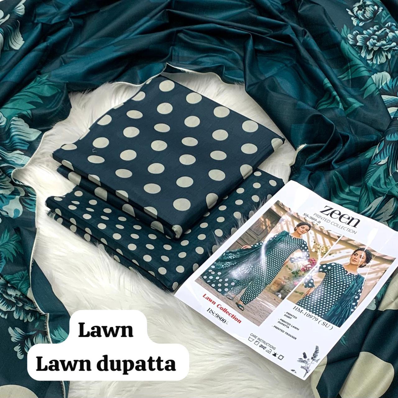 Maria B Lawn 3PC Suit 2026 New Design with Digital Printed Chiffon Dupatta