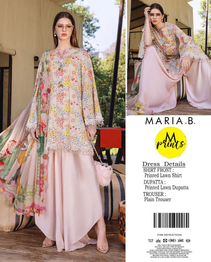 Maria B MP-1AB Chikankari Lawn 3PC Suit with Chiffon Dupatta