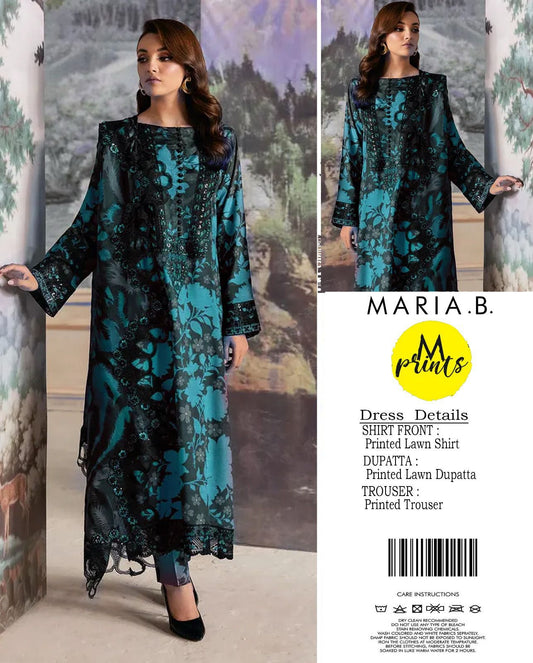 Maria B MP-1AB Chikankari Lawn 3PC Suit with Chiffon Dupatta