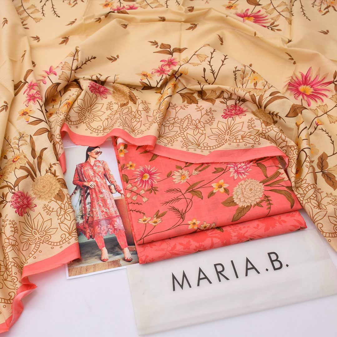 Maria B MP-1AB Chikankari Lawn 3PC Suit with Chiffon Dupatta