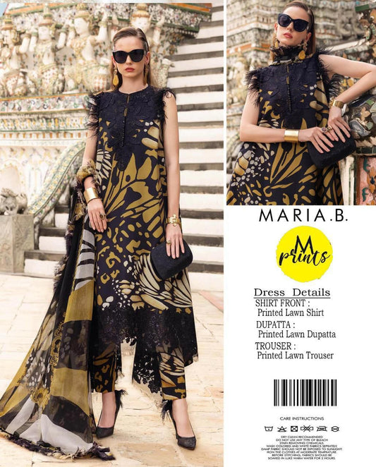 Maria B MP-1AB Chikankari Lawn 3PC Suit with Chiffon Dupatta