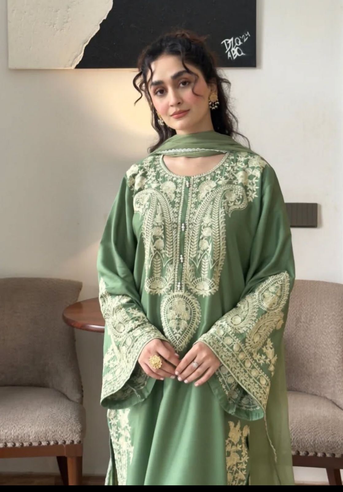 Designer Fancy Lawn 3PC Embroidered Suit with Chiffon Embroidered Dupatta