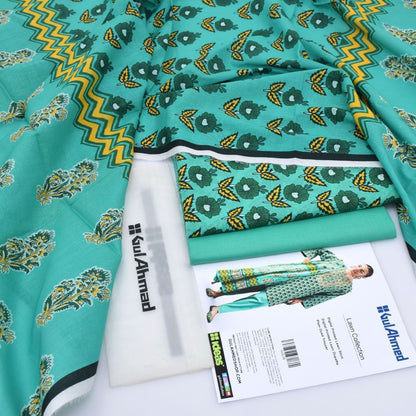 Gul Ahmed Digital Printed Lawn 3PC Suit with Printed Lawn Dupatta