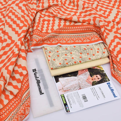 Gul Ahmed Digital Printed Lawn 3PC Suit with Printed Lawn Dupatta