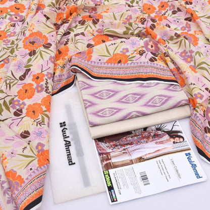 Gul Ahmed Digital Printed Lawn 3PC Suit with Printed Lawn Dupatta