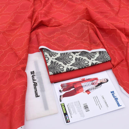 Gul Ahmed Digital Printed Lawn 3PC Suit with Printed Lawn Dupatta