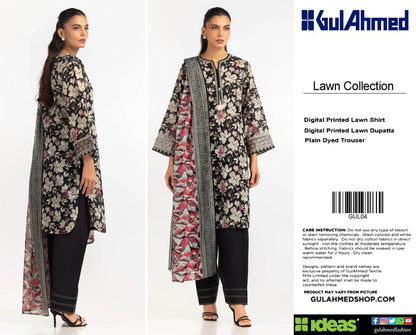Gul Ahmed Digital Printed Lawn 3PC Suit with Printed Lawn Dupatta