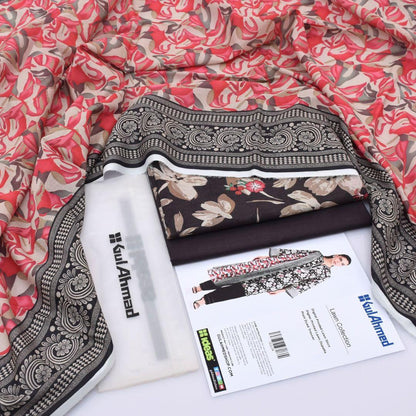 Gul Ahmed Digital Printed Lawn 3PC Suit with Printed Lawn Dupatta
