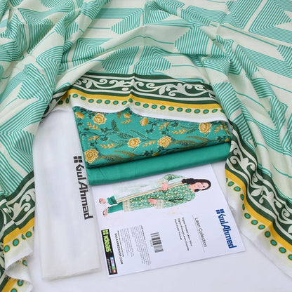 Gul Ahmed Digital Printed Lawn 3PC Suit with Printed Lawn Dupatta