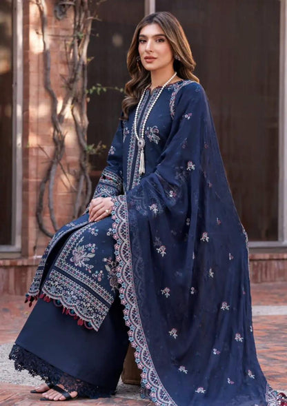 Embroidered Lawn 3PC Suit with Chiffon Embroidered Dupatta