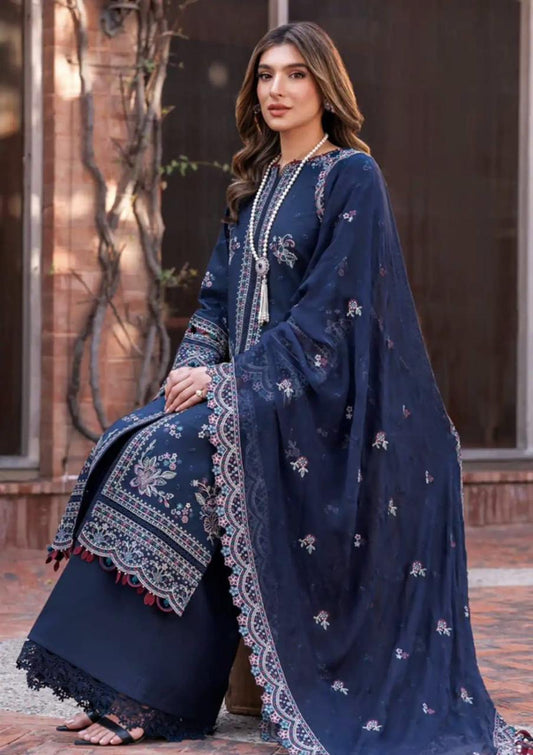 Embroidered Lawn 3PC Suit with Chiffon Embroidered Dupatta