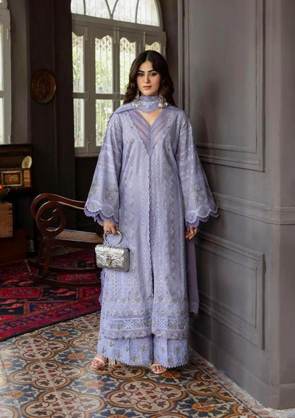 Embroidered Lawn 3PC Suit with Chiffon Embroidered Dupatta