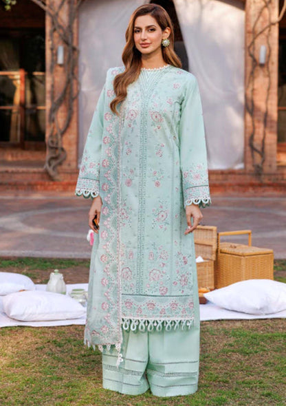 Embroidered Lawn 3PC Suit with Chiffon Embroidered Dupatta