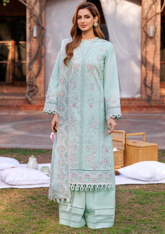 Embroidered Lawn 3PC Suit with Chiffon Embroidered Dupatta