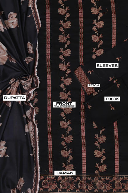 Maria B Heavy Embroidered Lawn 3PC Suit with Swiss Voil Dupatta