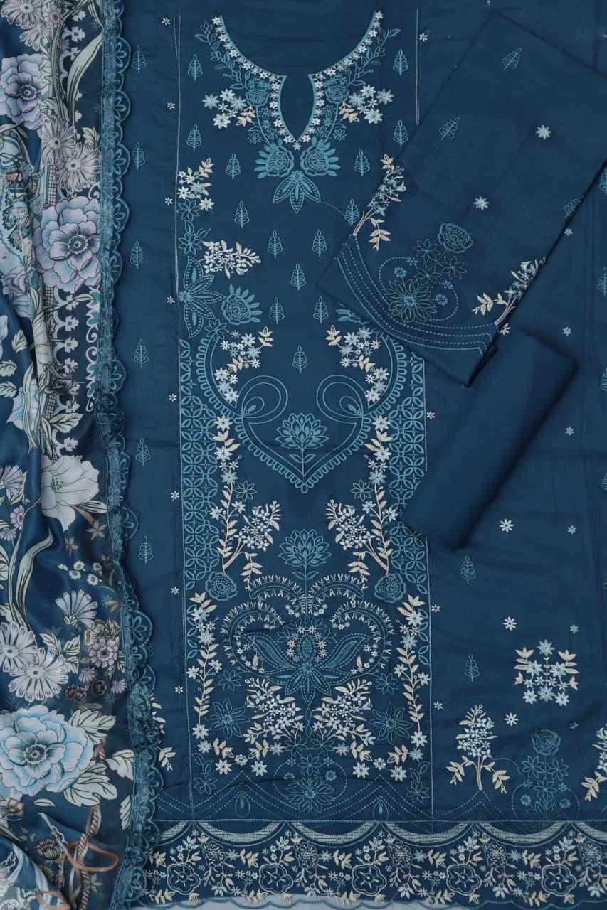 Maria B Jade Embroidered Lawn 3PC Suit with Swiss Voil Dupatta