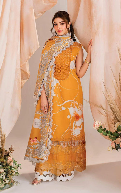 Printed Lawn 3PC Suit with Heavy Embroidered Sleeves Patch
