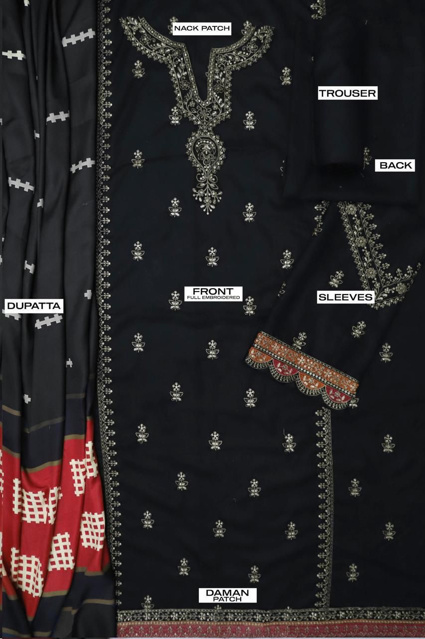 Maria B Heavy Embroidered Lawn 3PC Suit with Swiss Voil Dupatta