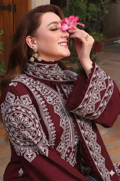 Aneela’s Lawn 3 Piece Embroidered Summer Collection | Airjet Lawn Suit
