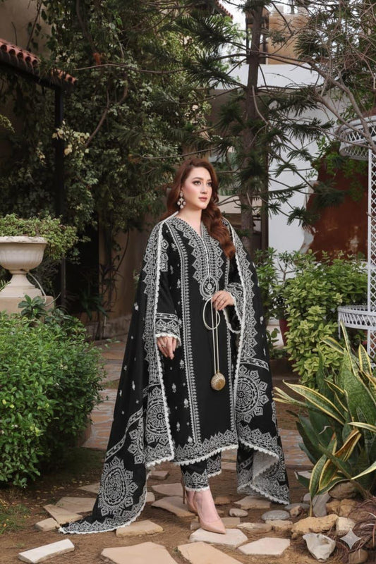 Aneela’s Lawn 3 Piece Embroidered Summer Collection | Airjet Lawn Suit