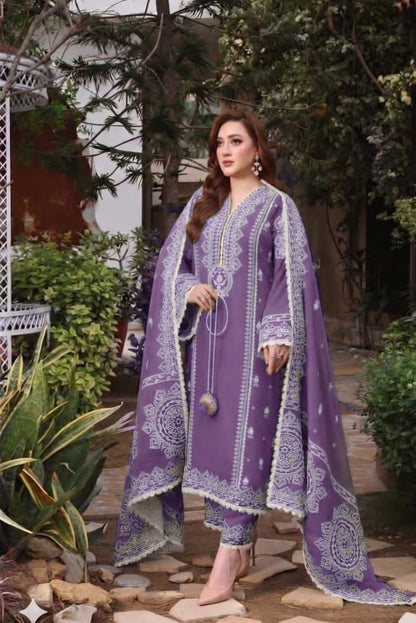 Aneela’s Lawn 3 Piece Embroidered Summer Collection | Airjet Lawn Suit