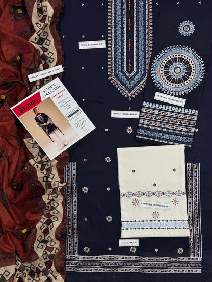 Luxury Lawn 3 Piece Embroidered Summer Collection | Airjet Lawn Suit